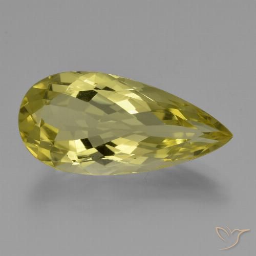 Quartz Jaune clair naturelle En forme de poire, 17.30 ct, VVS-VS