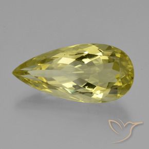 Quartz Jaune clair naturelle En forme de poire, 17.30 ct, VVS-VS