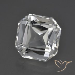 Quartz blanc naturelle taille émeraude, 11,26 ct, VVS
