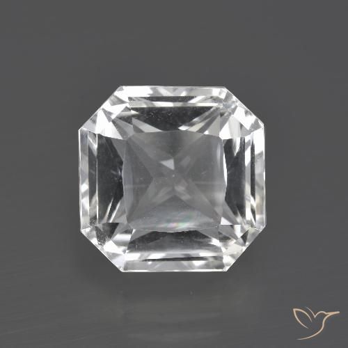 8.02ct Naturel Blanc clair Quartz, Taille émeraude, VVS-VS