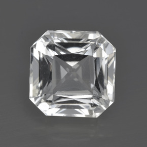 Quartz blanc naturelle taille émeraude, 5,42 ct, VVS-VS