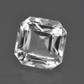 Quartz blanc naturelle taille émeraude, 5,42 ct, VVS-VS