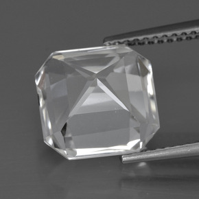 Quartz blanc naturelle taille émeraude, 5,42 ct, VVS-VS