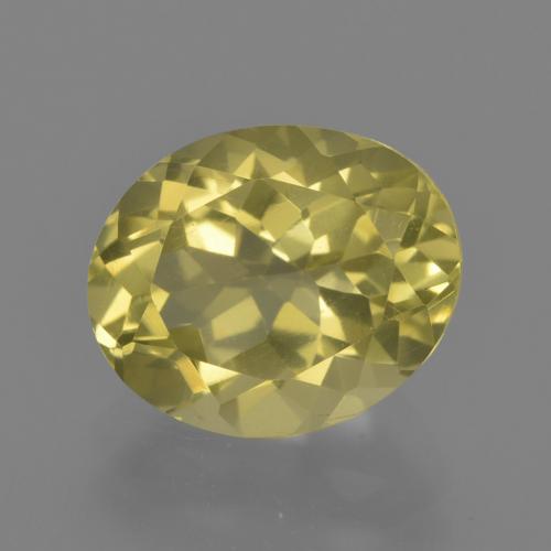 Quartz jaune naturelle coupe ovale, 3,51 ct, VS