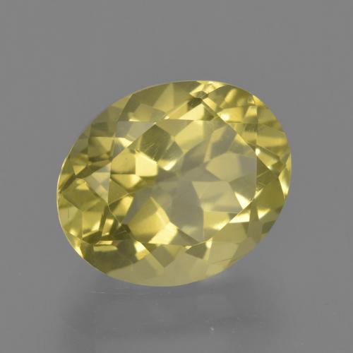 Quartz jaune naturelle coupe ovale, 3,51 ct, VS