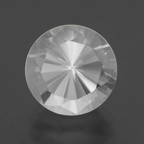 Quartz blanc naturelle coupe roude, 6,13 ct, VVS