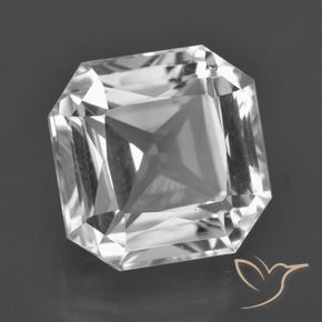 Quartz blanc naturelle taille émeraude, 8,72 ct, VVS