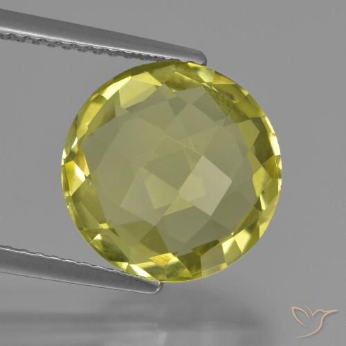Quartz jaune naturelle coupe roude, 5,31 ct, VVS-VS