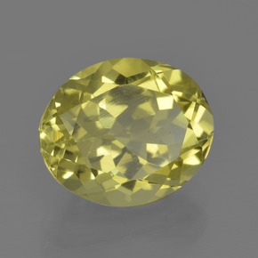Quartz jaune naturelle coupe ovale, 3,59 ct, VS