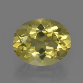 Quartz jaune naturelle coupe ovale, 3,04 ct, VS