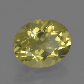Quartz jaune naturelle coupe ovale, 3,04 ct, VS