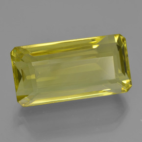 Quartz jaune naturelle taille émeraude, 18,76 ct, VS