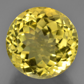 Quartz jaune naturelle coupe roude, 24,67 ct, VS
