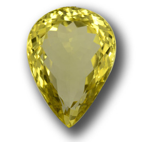 Quartz jaune naturelle en forme de poire, 17,50 ct, VVS
