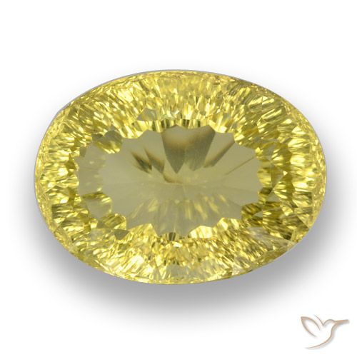 33.78ct Naturel Jaune ananas léger Quartz, ovale, VVS