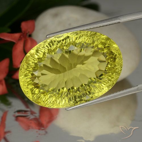 37.08ct Naturel Jaune maïs Quartz, ovale, VVS