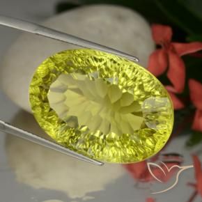 Quartz Jaune maïs naturelle ovale, 37.08 ct, VVS