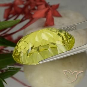 Quartz Jaune maïs naturelle ovale, 37.08 ct, VVS