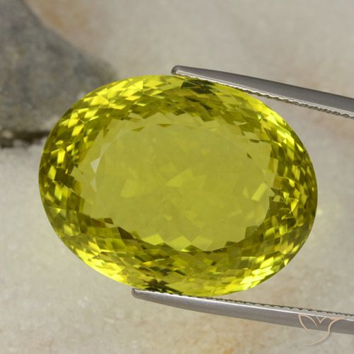 52.58ct Naturel Jaune verdâtre Quartz, ovale, VVS
