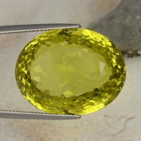 Quartz Jaune verdâtre naturelle ovale, 52.58 ct, VVS