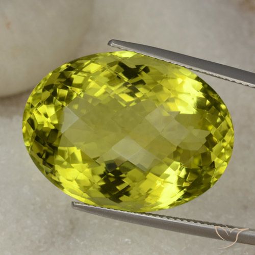 39.34ct Naturel Jaune verdâtre Quartz, ovale, VVS