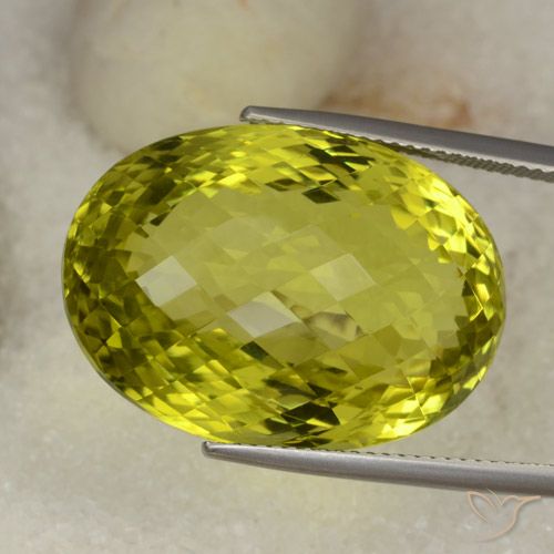 41.13ct Naturel Jaune verdâtre Quartz, ovale, VVS