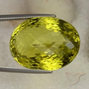 Quartz Jaune verdâtre naturelle ovale, 41.13 ct, VVS
