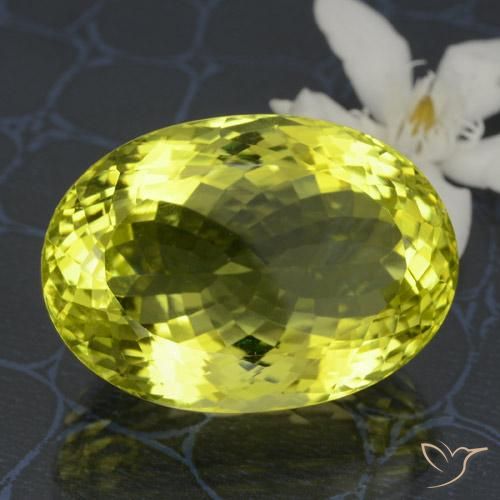 Quartz Jaune citron naturelle ovale, 44.72 ct, VVS-VS