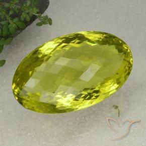 Quartz Jaune citron naturelle ovale, 130.99 ct, VVS