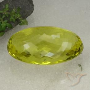 Quartz Jaune citron naturelle ovale, 130.99 ct, VVS