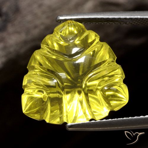 13.92ct Naturel Jaune intense Quartz, Trillion, Transparent