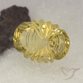 Quartz Or moyen naturelle ovale, 14.86 ct, Transparent