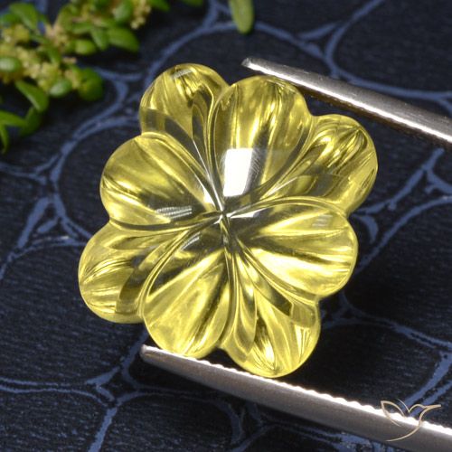 18.68ct Naturel Jaune moyen Quartz, Taille Fleur, Transparent