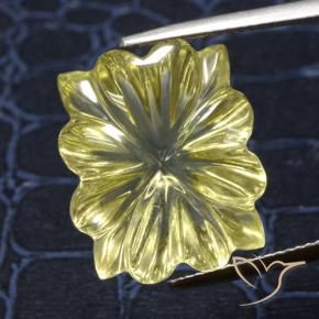 Quartz Jaune pâle naturelle Taille Fleur, 16.49 ct, Transparent