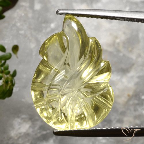 12.97ct Naturel Jaune pâle Quartz, Fantaisie, Transparent