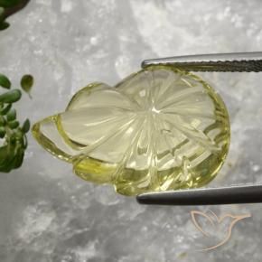 Quartz Jaune pâle naturelle Fantaisie, 12.97 ct, Transparent