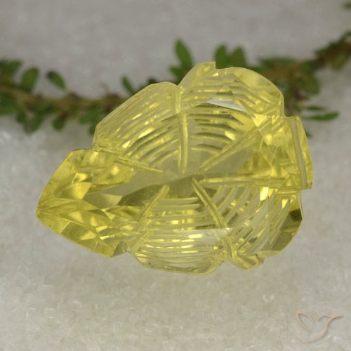Quartz Jaune clair naturelle Fantaisie, 19.07 ct, Transparent