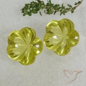 Shop natural 64.06ct Jaune citron Quartz gems, Taille Fleur, from Brésil at GemSelect. In stock, global shipping!