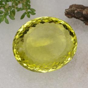 Quartz jaune naturelle coupe ovale, 67,14 ct, VVS