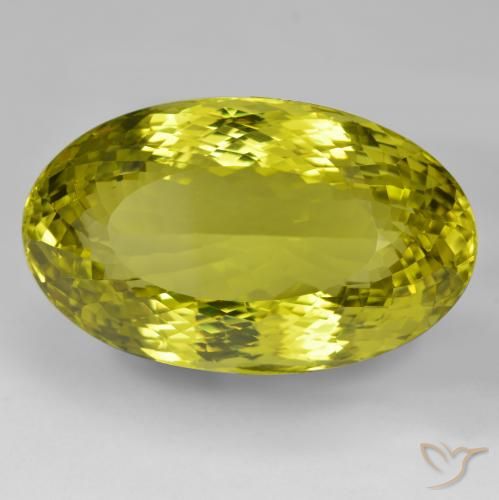 97.05ct Naturel Vert jaune Quartz, ovale, VVS