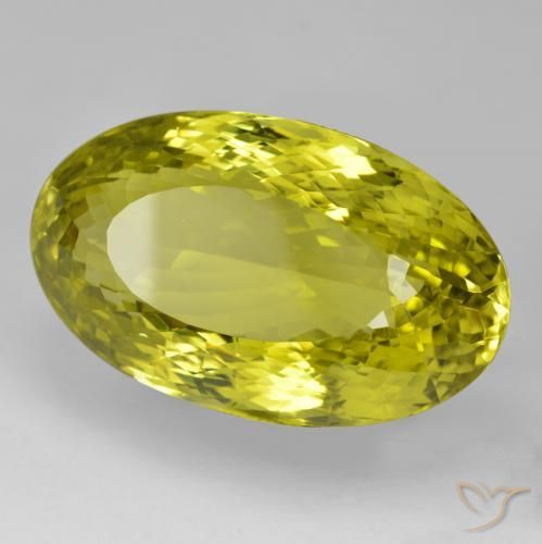 Quartz Vert jaune naturelle ovale, 97.05 ct, VVS
