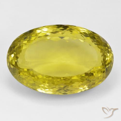 90.42ct Naturel Medium Dark-Yellow Quartz, ovale, VVS
