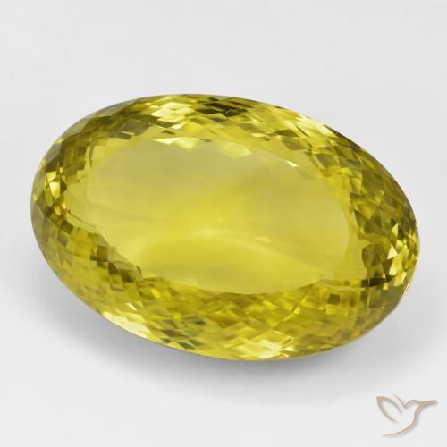 Quartz Medium Dark-Yellow naturelle ovale, 90.42 ct, VVS