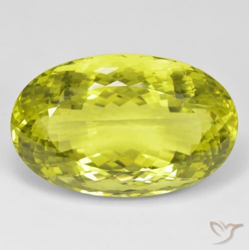 Quartz Jaune citron naturelle ovale, 89.56 ct, VVS