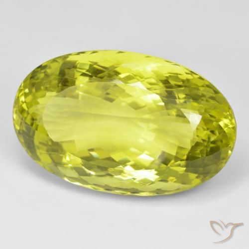 Quartz Jaune citron naturelle ovale, 89.56 ct, VVS