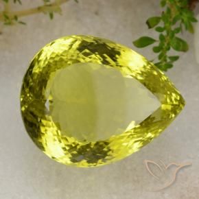 Quartz Jaune vif naturelle En forme de poire, 87.25 ct, VVS