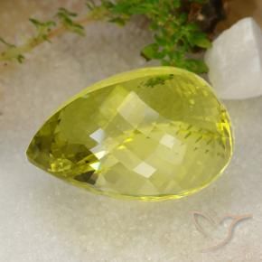Quartz Jaune vif naturelle En forme de poire, 87.25 ct, VVS