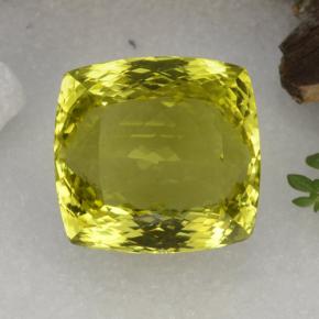 Quartz jaune naturelle coupe coussin, 67,62 ct, VVS