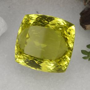 Quartz jaune naturelle coupe coussin, 67,62 ct, VVS