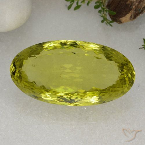 Quartz Vert jaune naturelle ovale, 86.68 ct, VVS